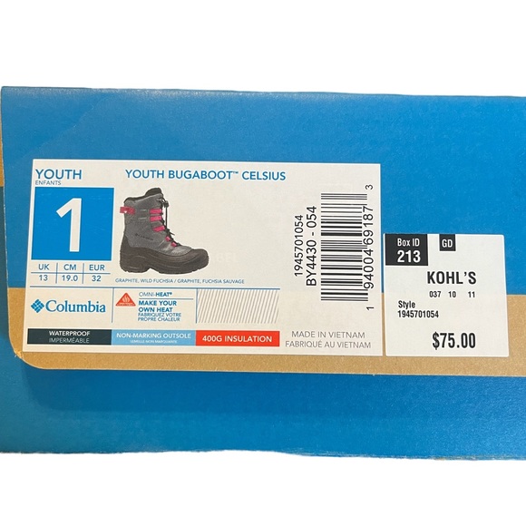 🌟NIB🌟 Columbia Youth Bugaboot Celsius Omni-Heat Waterproof Snow Boot - Picture 13 of 14